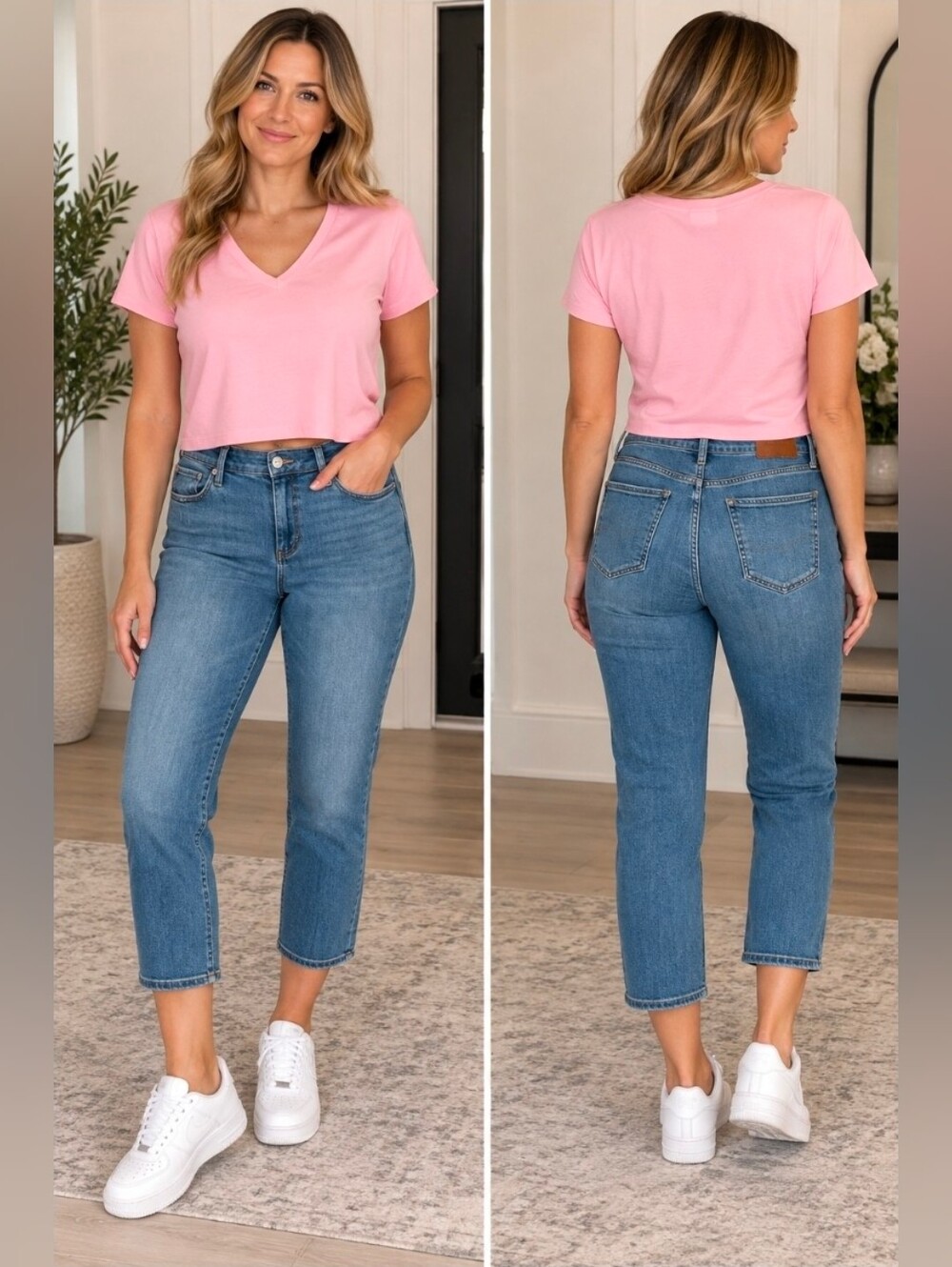Lucky Brand Light Blue Cropped Stretch Jeans Midrise Boyfriend Sierra 10
